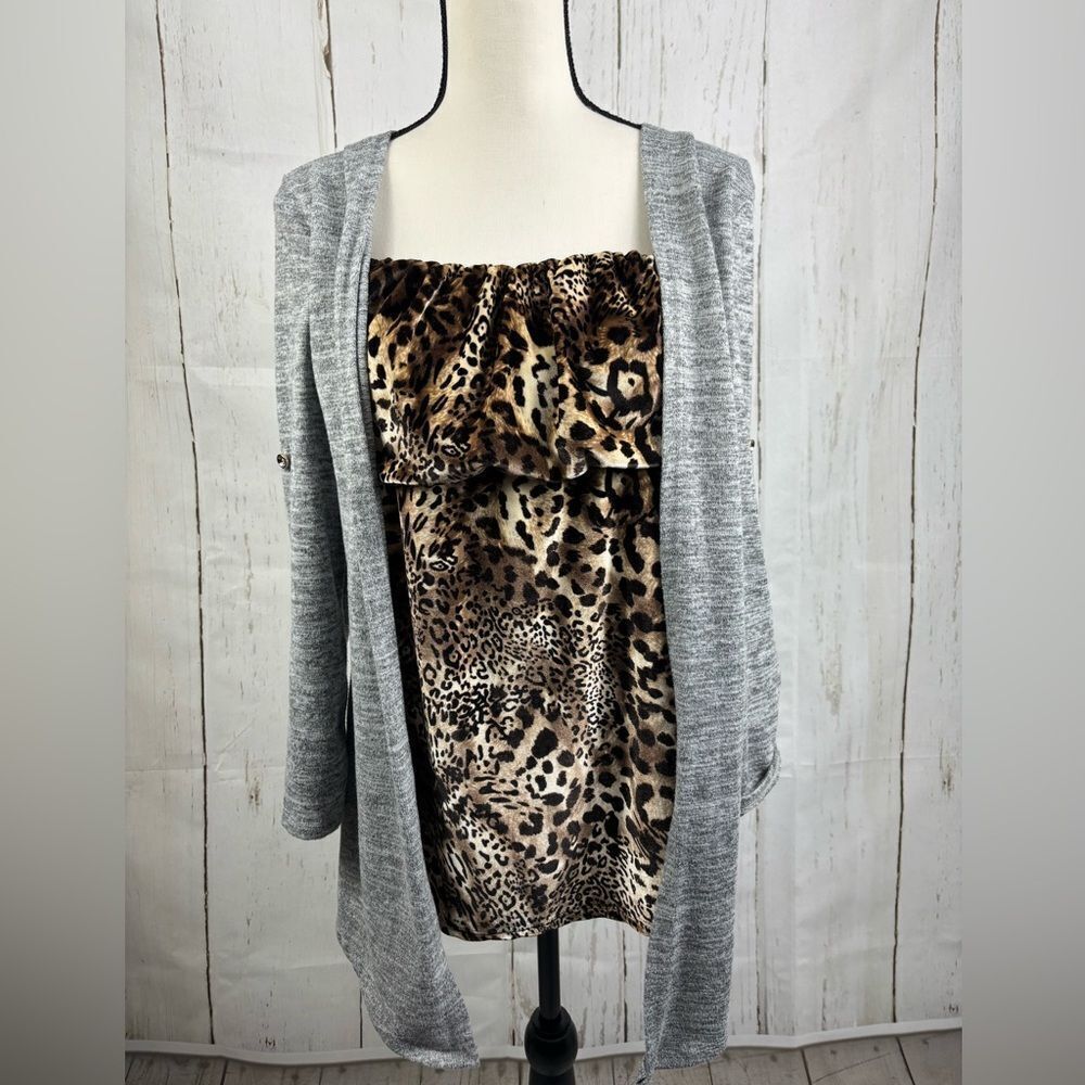 ‼️final must bundle‼️ Parisian Collection Double Top Tunic Grey Cardigan Tunic